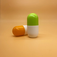 100ml Vide Vert Capsule En Forme De Pilule Trois Ensemble Poudre Solide Emballage Portable scellé Split Bouteille Médecine Bouteille En Plastique