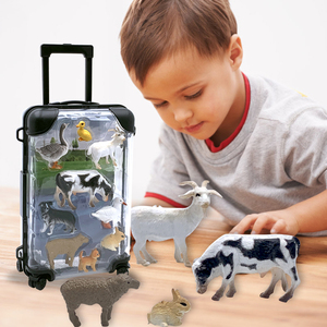New Arrival Mini PVC Động Vật Đồ Chơi Đặt Trẻ Em Của Nhận thức Mô Phỏng Mô Hình Đồ Chơi Mini Vali Hộp Với Vịt Và Cừu Cho Trẻ Em - Product Image 4