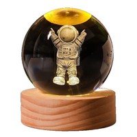 Lámpara Nocturna de Bola de Cristal Luminosa, Luz Cálida Pulida, Regalo de Cumpleaños o Graduación para Niñas, Linda y Práctica, con Temática de Galaxia, para Escritorio
