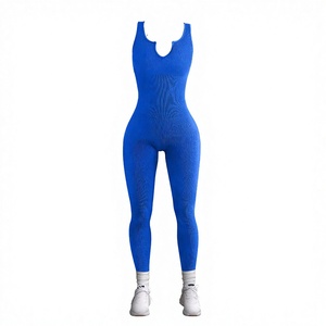 New Arrival Eco-Friendly <b>Seamless</b> Full Length Sleeveless Women's Jumpsuits <b>Playsuits</b> Tummy Control One Piece Sports Jumpsuit - Product Image 2