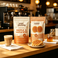Sachet Doypack Personnalisé en Aluminium Imprimé avec Fermeture Zip Refermable pour Emballage Alimentaire de Préparations en Poudre pour Crêpes et Gaufres