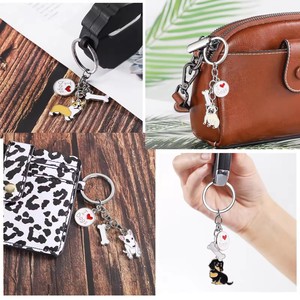 Personalizado esmalte lindo Animal perro cachorro Bulldog francés Frenchie llaveros Metal llaveros colgante personalizado Frenchie llavero - Product Image 6