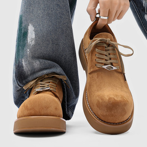 Nuove Scarpe Derby da Uomo con Suola Spessa, Tacco Alto, Taglio Basso, Punta Rotonda, Scarpe in Pelle alla Moda - Product Image 1