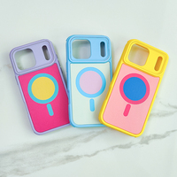 Coque de téléphone magnétique Macaron à double injection de carburant, avec cadre imprimé coloré et pare-chocs, pour iPhone 18 Pro Max 17 Air 16 15 14 13 Plus