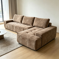 Canapé compressé style guimauve : Grand format, grand ensemble, pour appartement à plan ouvert, modulaire, roulé, canapé en mousse pure en boîte