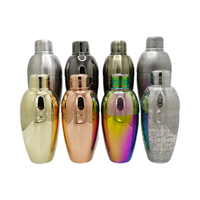 Nouveau produit RTS Shaker de haute qualité 350/500/680ml en acier inoxydable 304, shaker à cocktail en métal, shaker à cocktail américain Cobbler