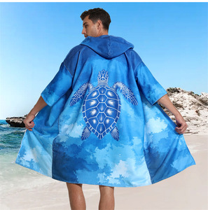 Cape à capuche zippée pour adulte en microfibre synthétique 220 g/m² – Peignoir de bain et de plage - Product Image 1