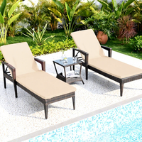 Chaise longue en rotin moderne personnalisable, mobilier de piscine extérieur, ensemble deux pièces, chaises longues, table basse, patio, piscine