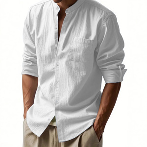 <span class=keywords><strong>เสื้อ</strong></span>เชิ้ตสไตล์<span class=keywords><strong>จีน</strong></span>สำหรับผู้ชาย แขนยาว <span class=keywords><strong>คอ</strong></span>ตั้ง แต่งลูกปัด <span class=keywords><strong>สี</strong></span>พื้น ใส่ได้ทั้งฤดูใบไม้ผลิ/ฤดูใบไม้ร่วง ระบายอากาศได้ดี มีกระเป๋า ไม่ต้องรีด - Product Image 3