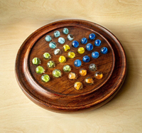 Échiquier en marbre Jeux de société en bois Solitaire Jeu de société en marbre