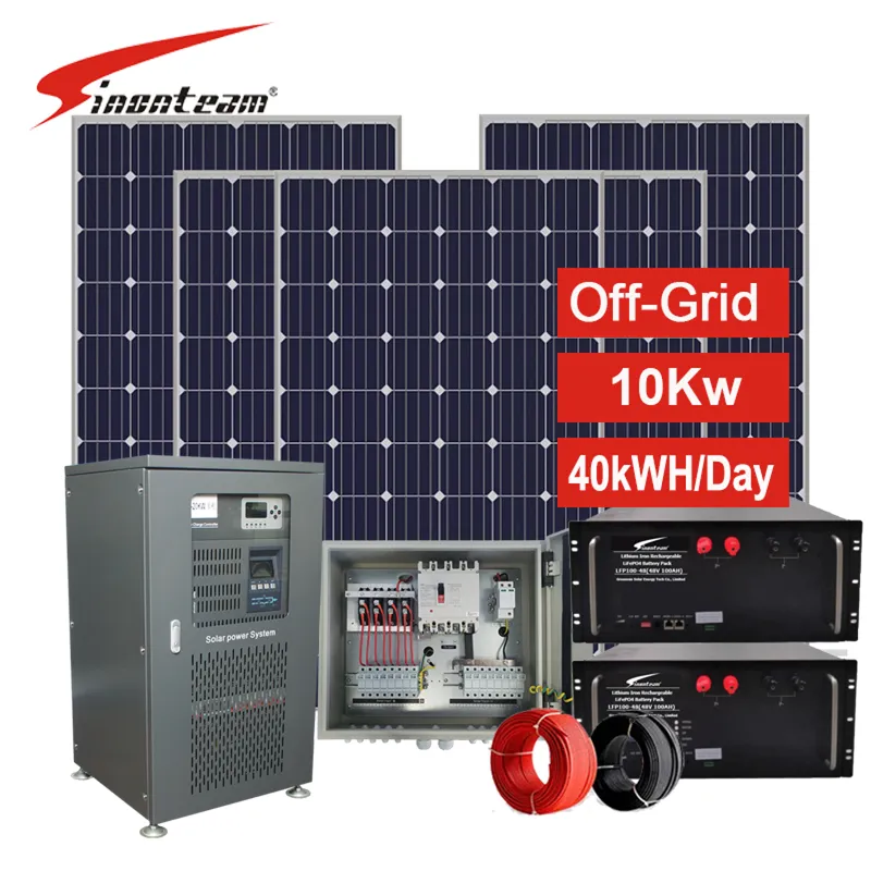 10kw off grid sistema di energia solare 10 kilowatt sistema di pannelli solari per la casa del settore della banca di energia solare