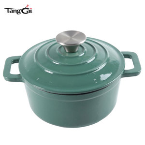 Olla Holandesa de <span class=keywords><strong>Hierro</strong></span> <span class=keywords><strong>Fundido</strong></span> <span class=keywords><strong>Esmaltado</strong></span> de 4QT, Colorida, Ecológica, Certificada como No Tóxica, con Doble Asa, Apta para Gas e Inducción - Product Image 2