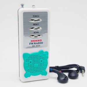 Pocket mini xách tay 2 AA pin khô dẫn đèn pin với kỹ thuật số AM/FM Radio và được xây dựng trong loa - Product Image 5