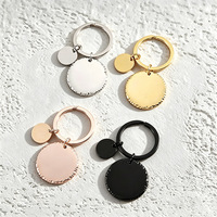 Porte-clés vierge en acier inoxydable finition miroir 30mm rond, gravure laser, impression UV, cadeau d'entreprise, vente en gros