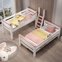 Lit superposé double pour filles, style princesse, blanc, avec rangements, escalier, tiroirs, bibliothèque, barrière de sécurité, lapin, meubles de chambre d'enfant, Kinderbett