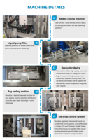 Machine d'emballage entièrement automatique à haute vitesse pour sachets de liquide à scellage arrière, eau de coco, qualité alimentaire, en feuille/sachet
