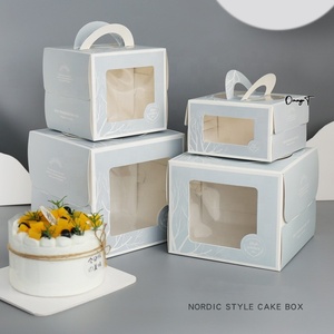 Boîte à gâteaux d'emballage de boîte à gâteaux de qualité supérieure avec fenêtre pour la présentation de style Bento de vos délicieuses friandises par boîte à gâteaux bento - Product Image 1