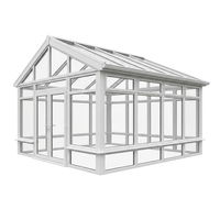 Serre en verre personnalisée, moderne, en aluminium, avec toit triangulaire, pour villa, espace de vie extérieur, résistante au vent et à la pluie