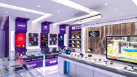 Diseño Moderno para Tienda de Electrónica, Muebles para Exhibición de Computadoras, Diseño de Tienda de Computadoras para Mostrar Teléfonos