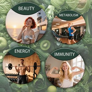 Özel etiket OEM ODM süper yeşiller günlük yeşillikler, meyveler, sebzeler, Vegan Protein ve enzimler kaynağı ile karışım tozu - Product Image 5