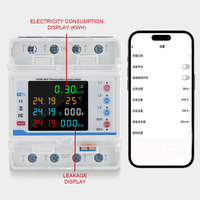 Tuya Smart WiFi 100A disjoncteur LED compteur multifonction retard de surintensité Protection contre les surcharges triphasé 4 fils PC AC