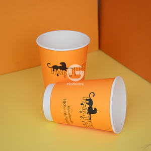 แก้วกระดาษสองชั้นแบบใช้แล้วทิ้ง พิมพ์โลโก้ได้ตามต้องการ สำหรับกาแฟแบบนำกลับบ้าน ลดราคาพิเศษ - Product Image 6