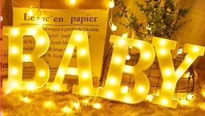 22cm alfabeto tendone lettera luce buon compleanno bambino sposami ti amo LED luce per la decorazione della festa di nozze - Product Image 3