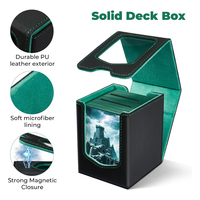 Boîte de rangement magnétique pour cartes à collectionner compatible avec MTG Commander, capacité de 100 cartes TCG à double pochette.