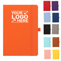 Carnet classique personnalisé ligné A5 A6, couverture rigide en cuir PU, avec élastique, pour affaires, cadeau avec porte-stylo