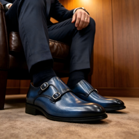 Chaussures Monk en cuir véritable de haute qualité avec boucle Mengke, chaussures habillées formelles, marron et noir, à bout pointu, faites à la main pour hommes