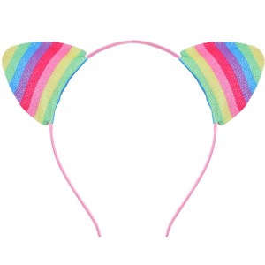 Offre Spéciale arc-en-ciel paillettes dessin animé chat oreille bandeau enfants anniversaire mignon paillettes bandeau de cheveux beaux cheveux bandeaux pour fille bijoux - Product Image 5