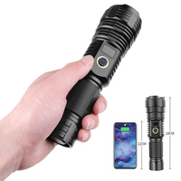 Lampes de poche tactiques portables haute puissance XHP70.2 LED 5 modes Zoomable Power Bank Type C USB lampes de poche rechargeables