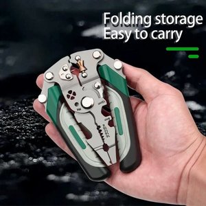 Pince à dénuder, à sertir et à couper les câbles multifonctionnelle industrielle manuelle pliable, outil à main en fer pour électricien et usage en jardin - Product Image 5