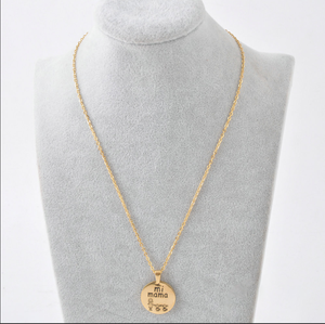 Collar de latón de moda <span class=keywords><strong>Mi</strong></span> <span class=keywords><strong>MAMA</strong></span> colgante español cadena en forma de O Collar chapado en oro para regalo de cumpleaños de la madre <span class=keywords><strong>MAMA</strong></span> - Product Image 6