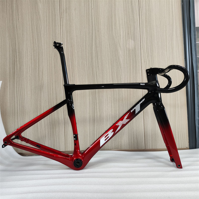 BXT Lightweight Carbon Racing Road Bicycle 700Cx32C Inner Cable Disc Brake  Bicycle Frame T47 Ultralight Road Bike Frameset