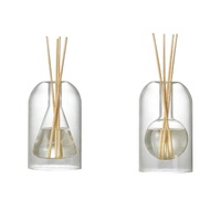 Verre Transparent de luxe pour bouteille de diffuseur de roseau avec 8 bâtonnets de diffuseur de parfum d'arôme vide bouchon à vis d'étanchéité