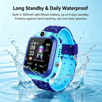 Montre connectée Android 2G Q12 pour enfants avec suivi SIM LBS, SOS, caméra, étanche IP67, écran 1,44 pouces, garçons et filles