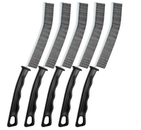 Brosse de nettoyage 5 pièces à poils durs pour les fentes, brosse multifonctionnelle pour les espaces étroits, essentiels pour la maison