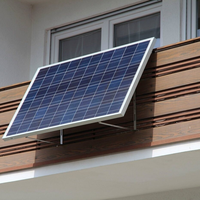 Système de montage solaire photovoltaïque pour balcon d'appartement, angle et taille personnalisables, support mural en aluminium anodisé argenté réglable, mini support photovoltaïque pour maison
