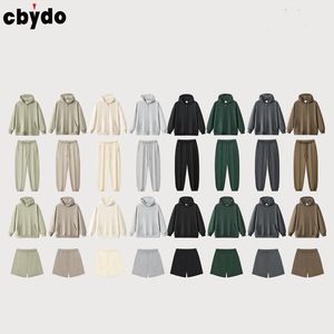 Áo hoodie nỉ cotton hữu cơ in nổi 3D kiểu vintage, dáng rộng, dày dặn, cổ tròn dành cho nam - Product Image 1