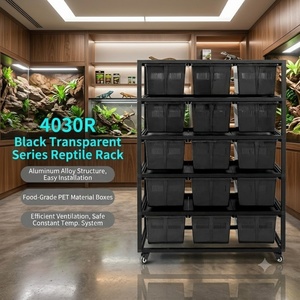 Terrario de Reptiles Resistente a Impactos de 10 Niveles y 30 Cajas, Gabinete con Tubos Transparentes de PET y Marco de Aleación para Geckos, Pitones y Lagartos - Product Image 4
