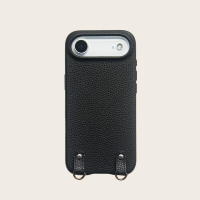 Étui de téléphone en cuir grainé personnalisé avec logo pour iPhone 17 Series, coque arrière OEM avec cordon détachable, vente en gros