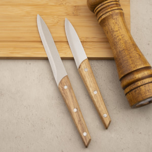 Ensemble de couteaux de cuisine écologiques <span class=keywords><strong>chinois</strong></span>, 5 pièces, lames en acier inoxydable, finition hautement polie, manches en bois pour une précision accrue - Product Image 4