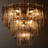 Applique murale LED en laiton et verre cristal, design moderne, luxe, sur mesure, pour villa, hôtel, chambre et salon