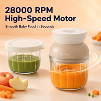 2 Glazen Bekers 300ml Draagbare Reisvriendelijke Draadloze Baby Fruit- en Groentepuree Maker Babyvoedingsblender Set