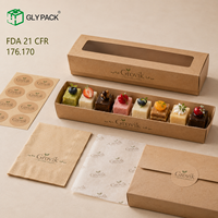 Boîte de présentation en papier kraft personnalisée pour mini-gâteaux, pâtisseries, biscuits, macarons – Emballage à emporter pour boulangerie (vente en gros)
