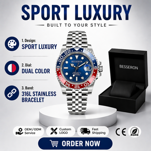 Two Tone Bezel Watches 40mm Rotating Bezel Men's Mechanical Watch Sapphire Glass Top Brand 100M Waterproof Watch Business Men - Product Image 2
