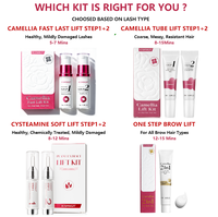 Kit de rehaussement de cils et de lamination des sourcils 2-en-1, solution permanente à froid, base de cystéamine, sans colle, végétalien, coréen, pour rehaussement fréquent des cils et lifting des sourcils