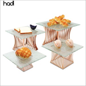 GZ Hadi ชั้นสเตนเลสสตีลทรงสี่เหลี่ยมสำหรับบุฟเฟต์โต๊ะขนมหวาน/ชั้นวางเค้กสำหรับงานปาร์ตี้ในโรงแรมการแสดงอาหารใช้ในร้านอาหาร - Product Image 4