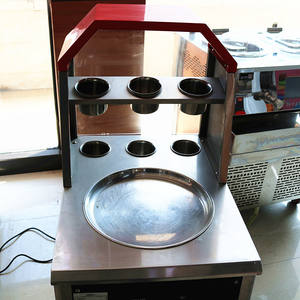 태국 상업 튀긴 아이스크림 롤/태국 단일 광장 팬 튀김 아이스크림 압연 기계 - Product Image 6